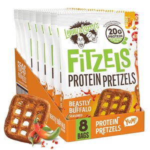 Lenny & Larry's FITZELS <b>Protein</b> Pretzels [Beastly Buffalo] 8 x 3oz Bags - Product Image 1