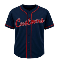 Camiseta de Béisbol con Cuello en V, Diseño Personalizado OEM, 100% Poliéster, Unisex, con Botones, Impresa, Transpirable, que Absorbe la Humedad, para Equipos
