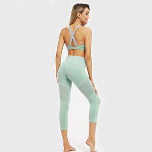 Recién llegado, conjuntos de Yoga para entrenamiento para mujeres, diseño Popular, superventas, ejercicio sin costuras, culturismo, patrón sólido - Product Image 4