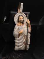 Pendentif Jésus personnalisé en argent 925 avec diamants Moissanite VVS glacés, style Hip Hop, breloque religieuse unisexe