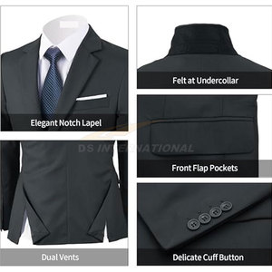 Costume 3 pièces pour hommes avec design OEM personnalisé smoking de mariage coupe ajustée moderne avec blazer et pantalon à trois boutons - Product Image 4