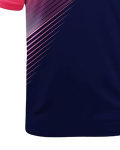 Customized <b>Men</b> <b>Polo</b> <b>Shirt</b> <b>Pink</b> Navy Striped Print Short Sleeve Golf T <b>Shirt</b> Breathable Polyester Casual Wear OEM Custom - Product Image 6
