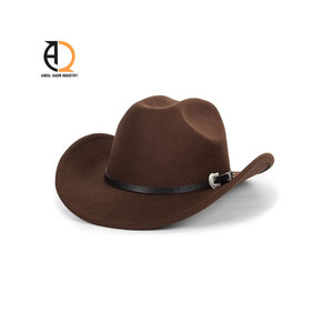 Chapeau de cowboy en cuir pour homme avec accents en cuir de veau, patchs en peau de vache, nouveauté - Product Image 3