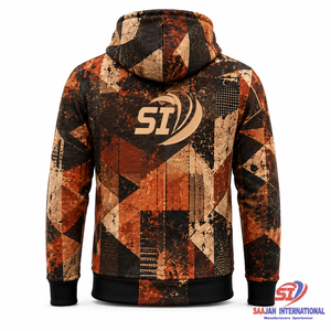 ผู้ผลิตเสื้อฮู้ดแฟชั่นตามสั่ง Copper Street Art ลายพิมพ์เต็มตัว เสื้อสเวตเชิ้ตผ้าฟลีซแบบซิปเต็มตัว ขายส่งแบบ OEM - Product Image 2