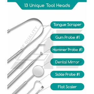 Juego de 9 Instrumentos de Higiene Dental LA ELAHI, Kit de Cuidado Bucal, Limpieza de Sarro, Equipo para Rellenar Dientes - Product Image 2