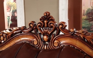 Sofá de diseño de lujo de 6 plazas en madera de teca, tallado a mano, adecuado para cama o sala de estar, 3 + 2 + 1 con mesa de centro - Product Image 6