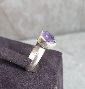 Venta al por mayor personalizable 925 Plata mujer moda amatista anillo Irregular piedra preciosa hecha a mano bodas fiestas aniversarios - Product Image 3