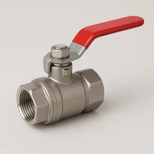 Vanne à boisseau sphérique à commande manuelle pour eau à température normale, en laiton forgé (nickelé), 25 bars (PN25), prise en charge OEM personnalisée - Product Image 1