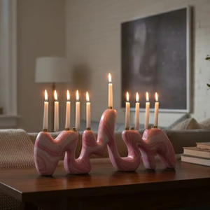 Hanukkah menorah เชิงเทียน9สาขา, เชิงเทียน hanukkiah แบบดั้งเดิมสำหรับงานเทศกาลไฟ Hanukkah - Product Image 5