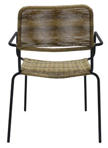 Modern Waterproof <b>Outdoor</b> Stacking <b>Chair</b> with <b>Metal</b> Woven Design for Dining - Product Image 3