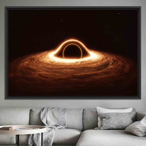 Modern Outer Space Canvas Print: Elegant <b>Black</b> Hole Art Decor,<b>BLACK</b> <b>FRAMED</b> CANVAS - Product Image 1