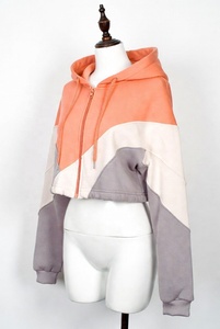Grey <b>Distressed</b> Applique Crop Hoodies Best Material Customized Logo Available In All Color Women Hoodies - Product Image 3