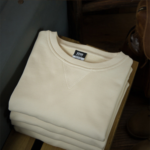 Sudaderas con capucha y Sudaderas con cuello redondo estilo callejero para hombre 100% algodón personalizado 3D en relieve hombres francés Terry Sudadera de cuello redondo de gran tamaño - Product Image 3