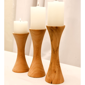 Elegant Wooden Candle Holder for <b>Pillar</b> Candles Rustic & Modern Decor for Home Living Room & Dining Custom Designs Available - Product Image 5