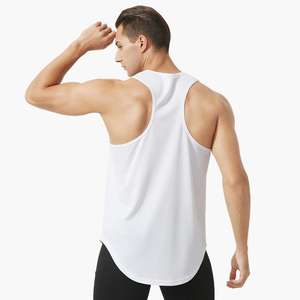 Impression personnalisée Dry Fit Gym Running Singlet Solid Color Sweat Vest O-Neck Sports Breathable Muscle Fitness Blank T-shirt pour hommes - Product Image 3