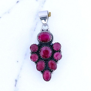 Sterling Silver Bohemian phong cách mặt dây chuyền với <span class=keywords><strong>ruby</strong></span> đá quý thiết kế độc đáo và Claw thiết lập giá bán buôn đồ trang sức - Product Image 2