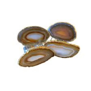 Set de 6 ronds de serviette de forme personnalisée en agate de créateur de luxe standard, décoration de table de taille personnalisée, ronds de serviette de table à manger pour la maison - Product Image 3