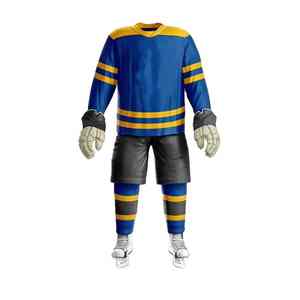 Producto más vendido recién llegado OEM profesional fabrica jersey de hockey sobre hielo y pantalones conjunto de uniforme para equipo de hockey conjunto de Jugador - Product Image 3