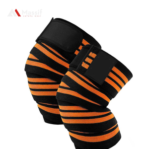 Sangles de soutien du genou élastiques de qualité supérieure, respirantes en Spandex/Polyester, fermeture réglable auto-agrippante, unisexe, logo personnalisé - Product Image 2