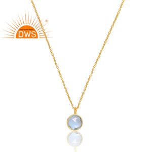 สร้อยคอจี้อัญมณีควอทซ์ชุบทอง18K คู่ชุบทอง18K สำหรับผู้ผลิตเครื่องประดับ - Product Image 2