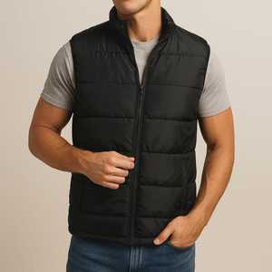 Gilet matelassé sans manches unisexe en nylon, veste chauffante personnalisée en polyester, vêtement d'extérieur formel d'hiver, fermeture éclair, logo - Product Image 2