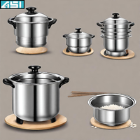Ensemble de casseroles personnalisé, casserole multifonction, cuiseur vapeur en acier inoxydable, casserole à nouilles, friteuse à tempura avec panier