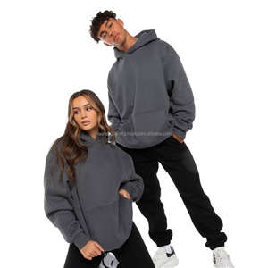 Sweat à capuche streetwear noir uni brodé pour homme, en coton épais, coupe oversize, modèle Spider, essentiels pour fabricants - Product Image 2