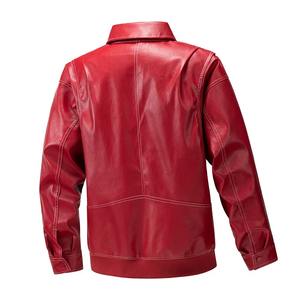 Logotipo personalizado de alta calidad más cremallera negra para montar al aire libre a prueba de viento ropa de manga larga slim fit chaqueta de cuero práctica para hombres - Product Image 6