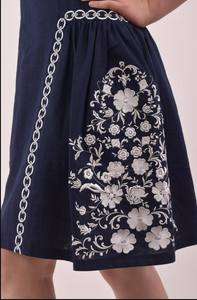 Vêtements de fête pour femmes, mode de créateur, broderie florale sans manches, col rond, Mini longueur, prix bas - Product Image 3