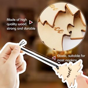 Christmas Napkin Ring X-Mas Tree Napkin Ring <b>Wood</b> <b>Rustic</b> Napkin Ring Buckles for Christmas <b>Dining</b> <b>Table</b> Decoration - Product Image 2