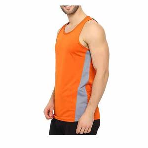 Nuevo Diseño, Venta al por Mayor, Ropa Deportiva, Camiseta sin Mangas de Punto de Corte Regular para Hombre, Color Naranja, Secado Rápido, Transpirable, Estilo Urbano - Product Image 2