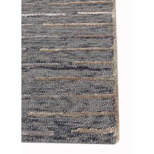 พรมทอมือ Tra-14749 ทำจากขนสัตว์และใยวิสโคส ลายทางสีเทาและสีดำ สำหรับใช้ในบ้าน คอลเลคชั่น Pathways - Product Image 4