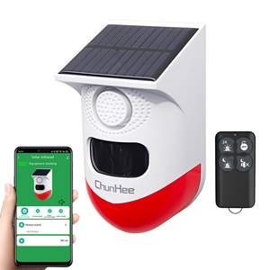 Daytech WiFi <span class=keywords><strong>Détecteur</strong></span> <span class=keywords><strong>de</strong></span> <span class=keywords><strong>Mouvement</strong></span> Alarme Extérieure 2 Sensibilité Réglable 130db Son Sirène <span class=keywords><strong>de</strong></span> Sécurité Solaire Lumière avec Application Tuya - Product Image 1