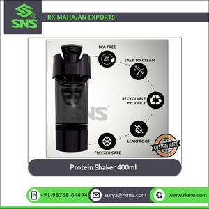 Botella agitadora de proteínas de plástico deportiva de 400ml de capacidad sin BPA y ftalato de diseño translúcido superventas de calidad superior - Product Image 5