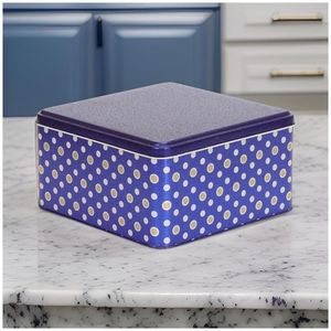 Azul-Durable 198x198x100mm Caja de almacenamiento cuadrada de metal Capacidad de 3.7L con cestas de metal duraderas - Product Image 5