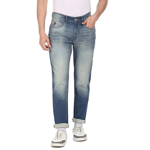 Pantalones Vaqueros de Mezclilla Slim Fit con Lavado a la Piedra, Cintura Media, Pierna Recta, de Algodón, Casuales para Hombre, Estilo Otoñal, ¡Gran Oferta! - Product Image 5