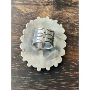 Alex Sanchez Kings Manassa Turquoise & Sterling <b>Silver</b> <b>Boho</b> <b>Ring</b> Size 5.5 Bezel Setting Vermeil Plating for Everyday Wear Gift - Product Image 5