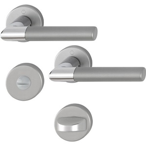 Manijas de Puerta de Aluminio Lecce 1405/42KV/42KVS Redondas SK/OL Izquierda/Derecha D/D F49/F9-2 HOPPE - Product Image 1
