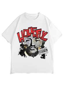 Venta al por mayor Gospel Graphic Co-ord Set con camiseta blanca de algodón y pantalones acampanados de llama roja con cordón personalizado 2PC Streetwear Outfit - Product Image 3