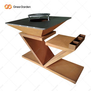 Nouveau design 2025 – Brasero et barbecue extérieur en acier Corten, alimenté au bois, allumage automatique, certifié CE, pour usage familial - Product Image 1