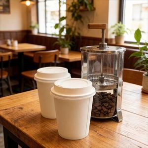 Gobelet écologique jetable à double paroi en papier kraft 90 mm, capacité 8-16 oz, logo personnalisé imprimé pour café, vin, boissons gazeuses - Product Image 3