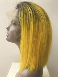 Raw Remy Virgin ขายส่งผมตรงสั้นด้านหน้าสีเหลือง,ผมต่อแบบบราซิลเลี่ยนต่อผม - Product Image 3