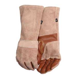 Venta al por mayor de guantes de soldadura resistentes al fuego de cuero partido De Vaca hechos en fábrica Guantes de trabajo industriales personalizados - Product Image 5