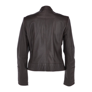 Chaqueta de Moda Elegante de Piel de Oveja Genuina de Primera Calidad, con Cierre, Suave y Cómoda, Estilo Motero Informal para Mujer - Product Image 2