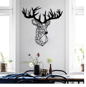 Elegante cabeza de ciervo blanco enmarcada en un óvalo de estilo vintage para una pared con estilo. Disponible a precios de mayoreo. - Product Image 6