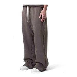 Pantalons de survêtement unisexe streetwear de haute qualité avec logo personnalisé pantalons de survêtement en molleton uni 100% coton pour hommes vente en gros - Product Image 3