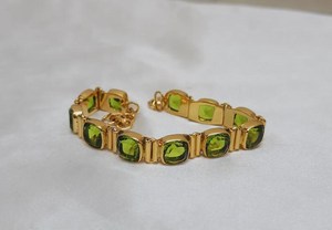 Peridot Gemstone <b>Bracelet</b> 925 <b>Sterling</b> <b>Silver</b> 14k Gold Plated Jewelry For Women Elegant Luxury Gift - Product Image 3