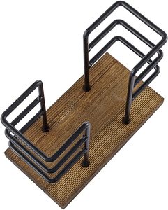 Servilletero de madera de alambre de metal más vendido a precio barato para cocina, restaurante, oficina, fiesta, hogar, servilletero de pie - Product Image 2