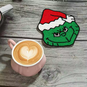 Creative Christmas Style Glass Beads Coasters Handmade <b>Tea</b> Coasters Insulated Coasters Desktop <b>Decoration</b> by MD Handicrafts - Product Image 3