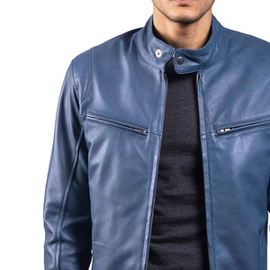 Lightweight <b>Retro</b> Fashionable Windbreaker for Men Breathable Stand Collar <b>Leather</b> <b>Jackets</b> - Product Image 4